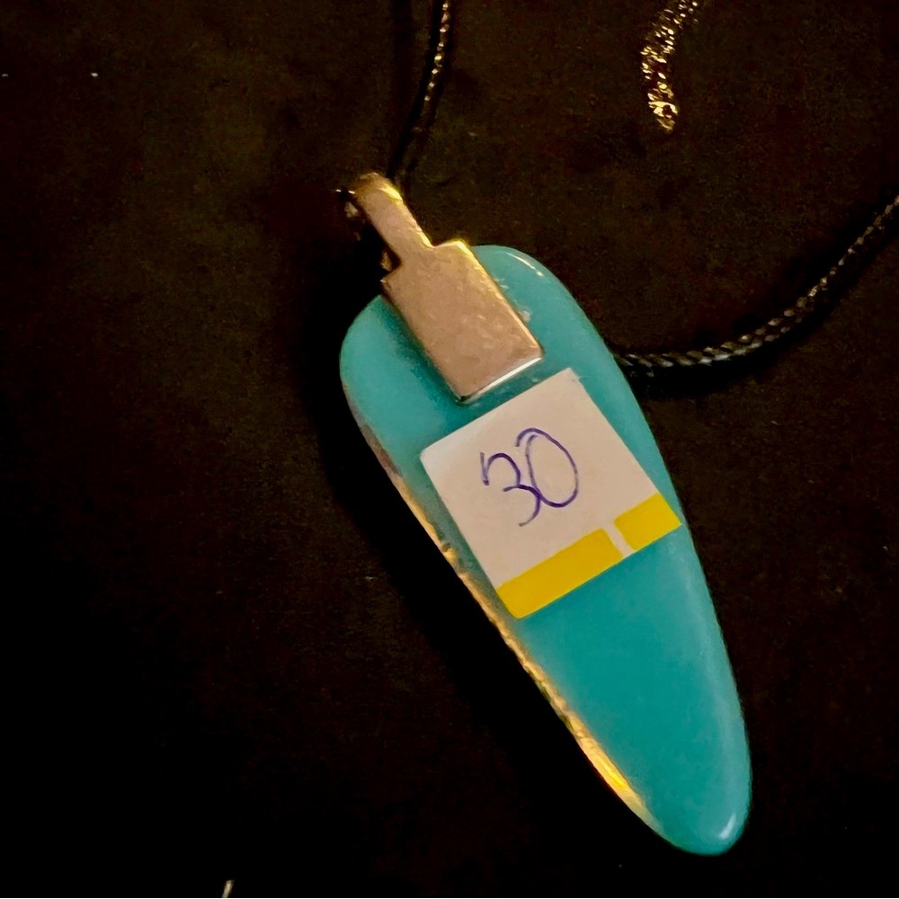 Art Nouveau Pendant Dichroic Glass  Charles Rennie Mackintosh Necklace - Picture 3 of 4